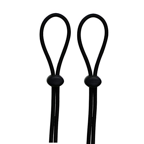 Schwimmbrille mit Bungee-Riemen, Seilschnalle, fester zur Stärkung der elastischen Seilschnalle, nicht leicht zu stolpern, (einfarbig, schwarz, 2er-Pack) von 3asyglide