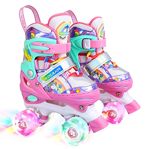 Kinder Einhorn Rollschuhe für Mädchen.Geeignet für 6-12 Jahre alt.Mit Leuchtenden Rädern,4-Pejiijar Verstellbar Anfänger Quad Roller Skates für Weihnachts und Geburtstags Geschenke Kinder Einhorn Rollschuhe für Mädchen.Geeignet für 6-12 Jahre alt.Mit Leuchtenden Rädern,4-Pejiijar Verstellbar Anfänger Quad Roller Skates für Weihnachts und Geburtstags Geschenke von 4-Pejiijar