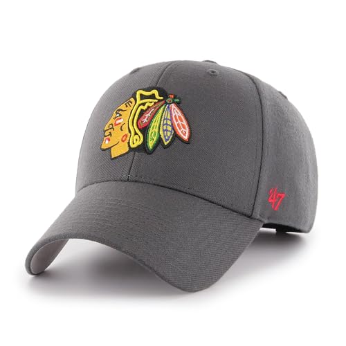 '47 NHL Chicago Blackhawks Basecap Baseballcap Cap MVP Charcoal Kappe '47 NHL Chicago Blackhawks Basecap Baseballcap Cap MVP Charcoal Kappe von '47