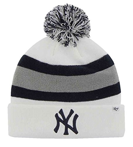 New York Yankees – Logo abtrünnigen weiß Pom Pom Beanies New York Yankees – Logo abtrünnigen weiß Pom Pom Beanies von '47