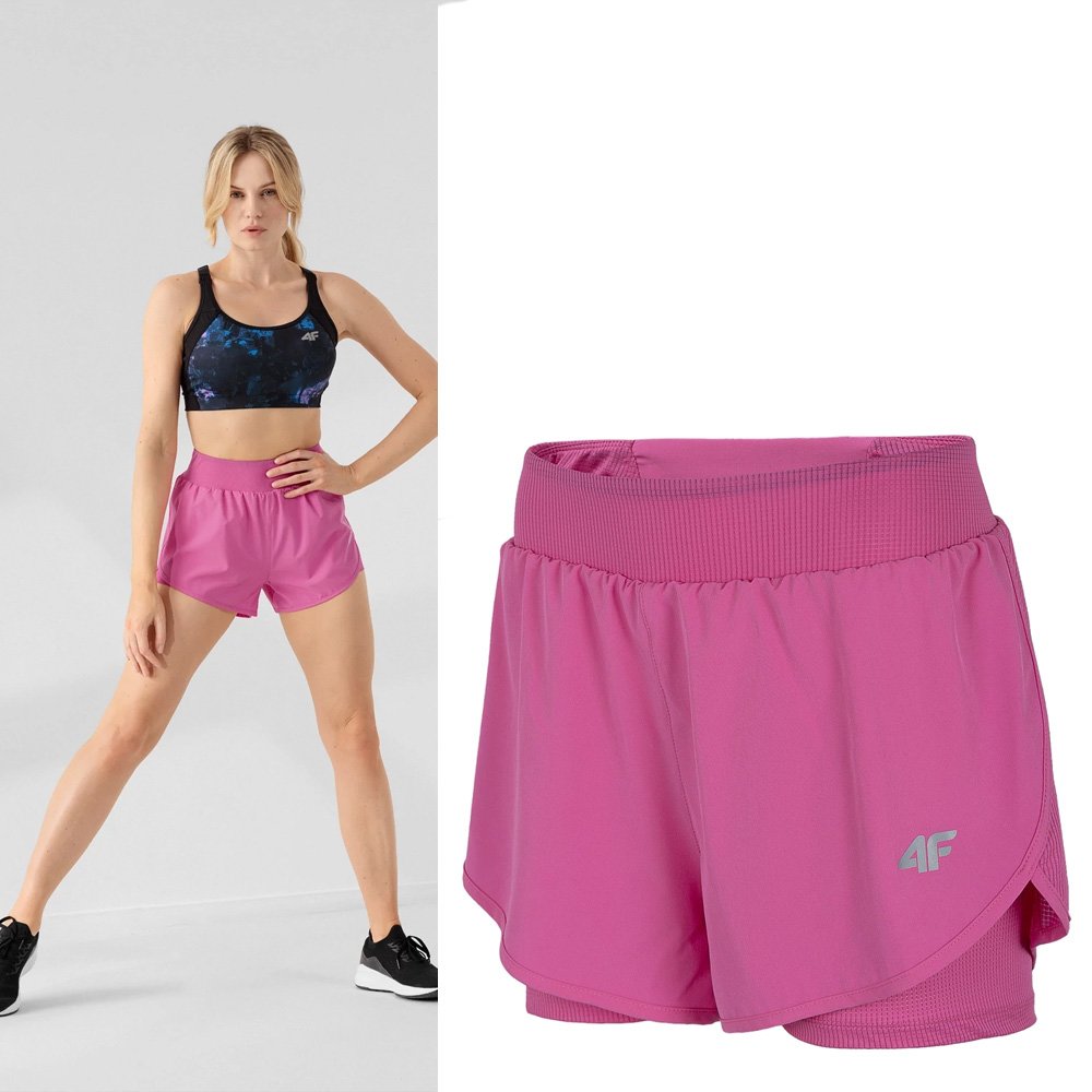 4F - Damen Trainingsshorts "Shorts in Shorts" - pink von 4F