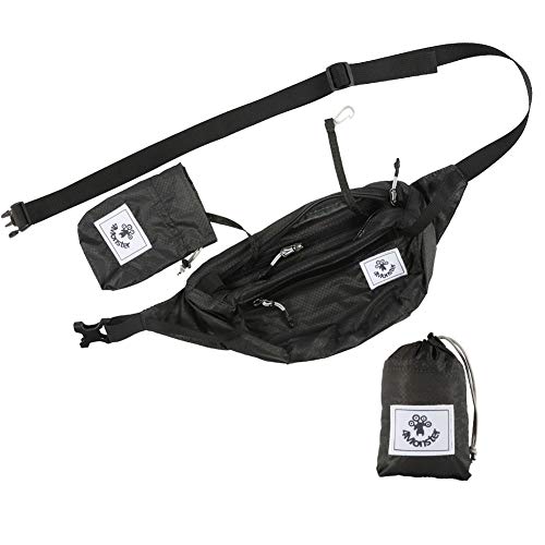 4Monster 2L Gürteltasche Wasserabweisend, Tragbare Bauchtasche Ultraleicht, Portable Hüfttasche für Damen Herren Outdoor Sport Reise Wandern (Grau, 2L) von 4Monster