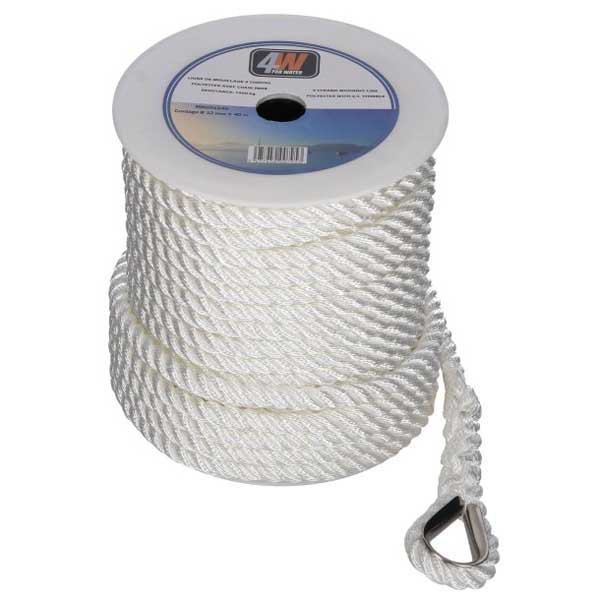 4water 15 M 3 Strands Polyester Rope Beige 10 mm von 4water