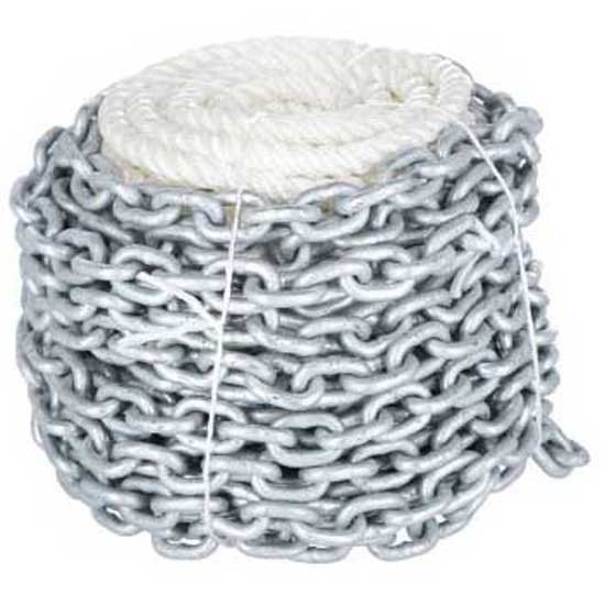 4water 15 M 8 Mm Rope Set With Chain 6 Mm 5 M Silber von 4water