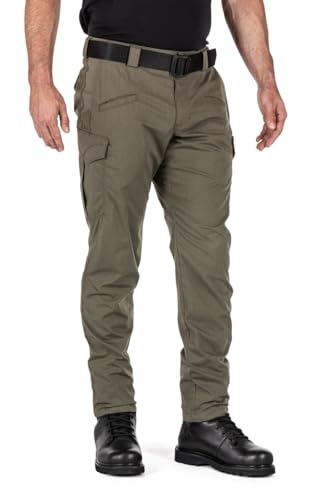 5.11 Taktische Herren-Icon Hose, gerade Passform, Zwickelkonstruktion, 8 Taschen, Stil 74521, Ranger Green, 36W x 30L von 5.11