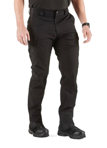 5.11 Taktische Herren-Icon Hose, gerade Passform, Zwickelkonstruktion, 8 Taschen, Stil 74521, Schwarz, 33 W x 30 L von 5.11