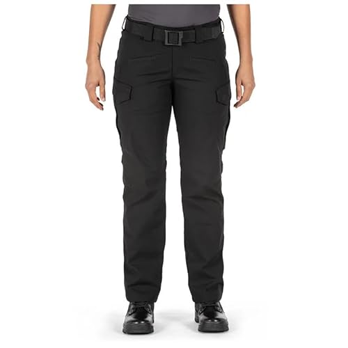 5.11 Taktische Icon Damenhose, wasserabweisend, Cargohose für Damen, Zwickelkonstruktion, Schwarz (ABR), 46 lang von 5.11