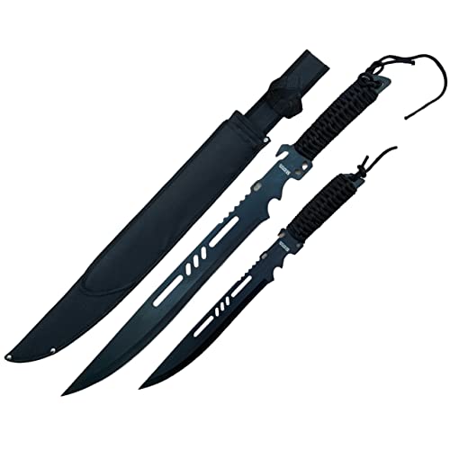 EIN Satz 2 Katana Ninja Schwert scharf echt zum Training Metall Stahl 2 Schwerter in einem Samurai Nur für Erwachsene 68 cm und 45 cm - 18 Jahre erforderlich 104 von 57 SPECIAL REPLICAS