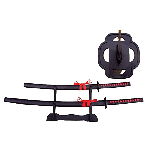 EIN Satz Katana und Wakizashi Schwert Echt Metall aus Stahl Nicht scharf Samurai mit Ständer zur Dekoration oder als Geschenk 4KM84 von 57 SPECIAL REPLICAS