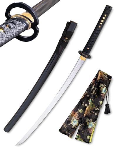 Katana Schwert Stark - Samurai Schwert aus Stahl - Tongehärteter Hamon zum Training - Handgefertigt Katana Schwert Scharf Echt - Sword Nur Fur Erwachsene - Katana Schwerter - Ninja Schwert (BL777) von 57 SPECIAL REPLICAS