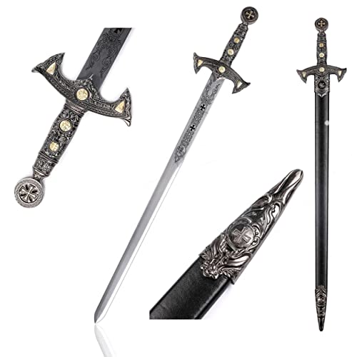 Schwert echt Metall Templerschwert JT6136SU 100% handgefertigt in Toledo Spanien mit Scheide Dekoratives für Mittelalter zur Rekonstruktion oder als Geschenk von 57 SPECIAL REPLICAS