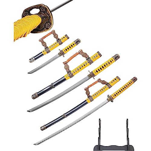 Tachi Schwert Set - Katana Schwert Echt Metall Wakizashi, Tanto - Samurai Schwert aus Stahl - Samurai Schwerter als Anime Deko - Japanisches Sword mit Schwertständer HKS013 Tachi Schwert Set - Katana Schwert Echt Metall Wakizashi, Tanto - Samurai Schwert aus Stahl - Samurai Schwerter als Anime Deko - Japanisches Sword mit Schwertständer HKS013 von 57 SPECIAL REPLICAS