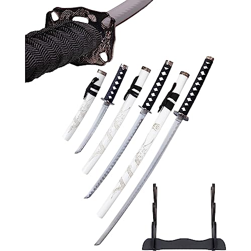 Weißer Drache Schwert Set - Katana Schwert Echt Metall Wakizashi, Tanto - Samurai Schwert aus Stahl - Samurai Schwerter als Anime Deko - Japanisches Sword mit Schwertständer HK1101 Weißer Drache Schwert Set - Katana Schwert Echt Metall Wakizashi, Tanto - Samurai Schwert aus Stahl - Samurai Schwerter als Anime Deko - Japanisches Sword mit Schwertständer HK1101 von 57 SPECIAL REPLICAS