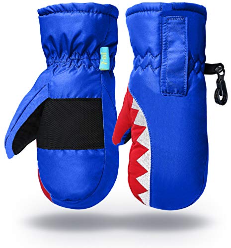 7-Mi Kinder Winter warme wasserfeste Handschuhe zum Skifahren/Snowboarden/Radfahren/Reiten Outdoor-Aktivitäten Kinderhandschuhe für 3T-5T Blau von 7-Mi