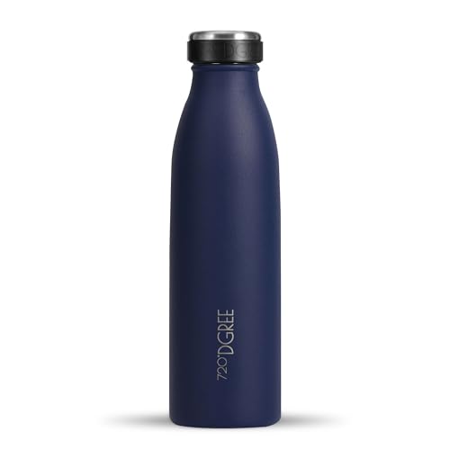 720°DGREE Edelstahl Trinkflasche “milkyBottle” - 500ml - Perfekt für Kinder, BPA-Frei, Auslaufsicher, Kohlensäure geeignet - Kleine Thermosflasche für Sprudel, Sport, Schule, Fitness von 720°DGREE