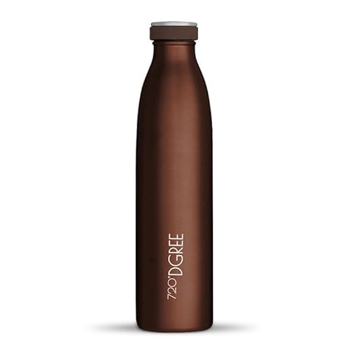 720°DGREE Edelstahl Trinkflasche “milkyBottle” - 750ml - BPA-Frei, Auslaufsicher, Kohlensäure geeignet - Thermosflasche für Sprudel, Sport, Uni, Schule, Fitness, Outdoor, Camping von 720°DGREE