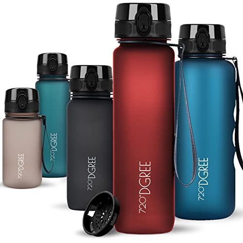 720°DGREE Trinkflasche 650ml “uberBottle“ softTouch +Sieb - BPA-Frei - Wasserflasche auslaufsicher für Kinder, Schule, Sport, Uni, Outdoor, Unterwegs - Tritan Sportflasche - Leicht, Stoßfest von 720°DGREE