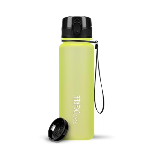 720°DGREE Trinkflasche Kinder 500ml “uberBottle“ softTouch +Sieb - Auslaufsicher, BPA-Frei - Flasche für Schule, Sport, Fitness - Wasserflasche aus Tritan - Schmal, Leicht, Stoßfest, Wiederverwendbar von 720°DGREE