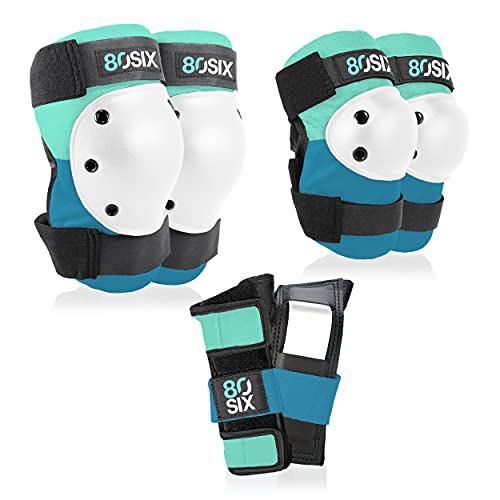 80Six Skate Protektoren Kinder Schoner Inliner Kinder Schutzset Sportpad-Set BMX Radfahren Inline Skating Skateboard Roller Skates Knieschoner Kinder Inliner Schoner Kinder (Türkisblau Grün Alter 8+) 80Six Skate Protektoren Kinder Schoner Inliner Kinder Schutzset Sportpad-Set BMX Radfahren Inline Skating Skateboard Roller Skates Knieschoner Kinder Inliner Schoner Kinder (Türkisblau Grün Alter 8+) von 80Six