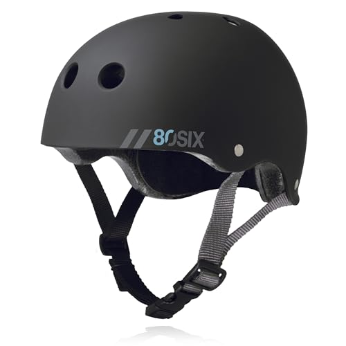80Six Unisex-Youth Multi-Sport-Helm Skateboard, Schwarz Matt, Alter 5+ 80Six Unisex-Youth Multi-Sport-Helm Skateboard, Schwarz Matt, Alter 5+ von 80Six