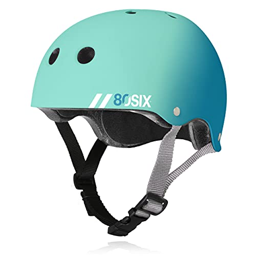 80Six Unisex-Youth Multi-Sport-Helm Skateboard, Türkisblau, Alter 5+ 80Six Unisex-Youth Multi-Sport-Helm Skateboard, Türkisblau, Alter 5+ von 80Six