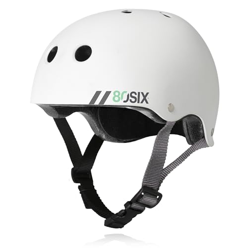 80Six Unisex-Youth Multi-Sport-Helm Skateboard, Weiß Matt, Alter 14+ 80Six Unisex-Youth Multi-Sport-Helm Skateboard, Weiß Matt, Alter 14+ von 80Six