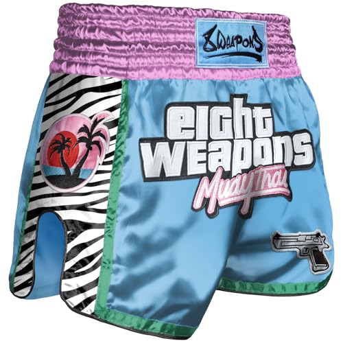 8 Weapons Muay Thai Shorts, Miami Thai, blau (L) von 8WeAPONS