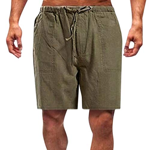 95sCloud Herren Leinenshorts Shorts aus 55% Leinen & 45% Polyester| Kurze Regular Fit Hose Leinen-Shorts Sommerhose Leinenhose Herrenshorts Short Men Pants Freizeithose kurz für Männer (Braun, XL) von 95sCloud