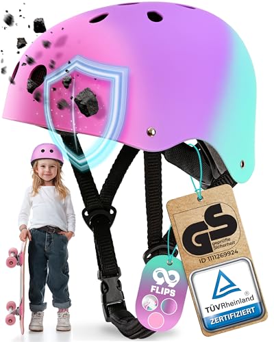 99FLIPS Fahrradhelm Kinder Mädchen - Skaterhelm Kinder - Helm Kinder Fahrradhelm - Fahrrad Helm Kind - Größe XS Tricolor - als Scooter Helm Skateboard Helm Inliner Helm ab 3 99FLIPS Fahrradhelm Kinder Mädchen - Skaterhelm Kinder - Helm Kinder Fahrradhelm - Fahrrad Helm Kind - Größe XS Tricolor - als Scooter Helm Skateboard Helm Inliner Helm ab 3 von 99FLIPS