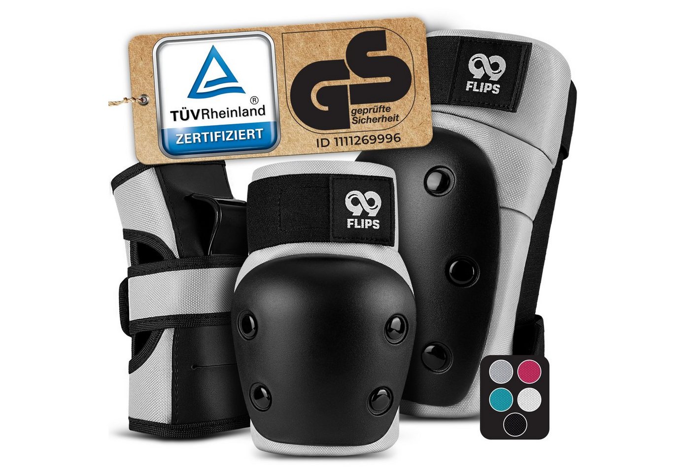 99FLIPS Protektoren-Set DIVE Protektoren Set Erwachsene Skateboard Inline Skates, Longboard (Protektoren Set Skateboard Erwachsene, 6-tlg., Inliner Schoner Knie-, Ellenbogen und Handgelenkschützer & Tragebeutel), Schlittschuhe Damen & Skateboard Erwachsene 99FLIPS Protektoren-Set DIVE Protektoren Set Erwachsene Skateboard Inline Skates, Longboard (Protektoren Set Skateboard Erwachsene, 6-tlg., Inliner Schoner Knie-, Ellenbogen und Handgelenkschützer & Tragebeutel), Schlittschuhe Damen & Skateboard Erwachsene von 99FLIPS