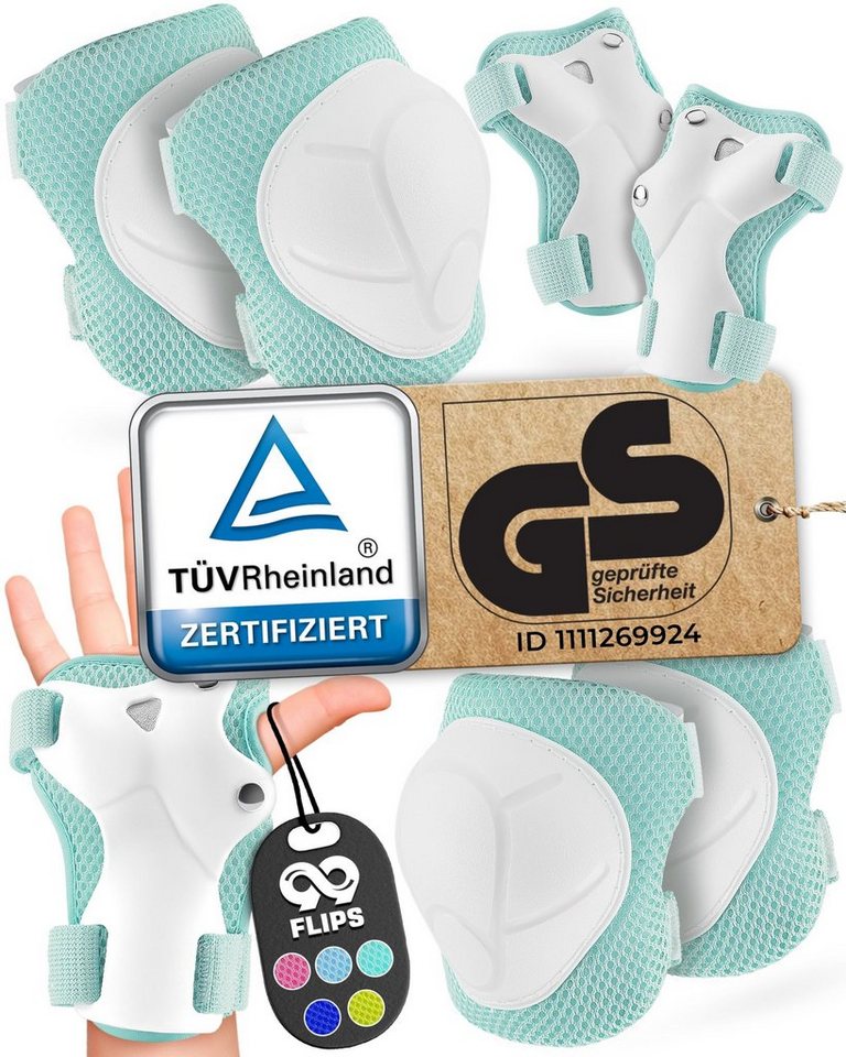 99FLIPS Protektoren-Set Schoner Inliner skates Kinder Set Skateboard Protektoren Schützer (Knieschoner Kinder Schutzausrüstung für Rollschuhe & Skateboard, 6-tlg., Knieschützer, Ellenbogen Schützer & Handschützer inkl. Tasche), Schlittschuhe Schoner Geschenke für Kinder 99FLIPS Protektoren-Set Schoner Inliner skates Kinder Set Skateboard Protektoren Schützer (Knieschoner Kinder Schutzausrüstung für Rollschuhe & Skateboard, 6-tlg., Knieschützer, Ellenbogen Schützer & Handschützer inkl. Tasche), Schlittschuhe Schoner Geschenke für Kinder von 99FLIPS