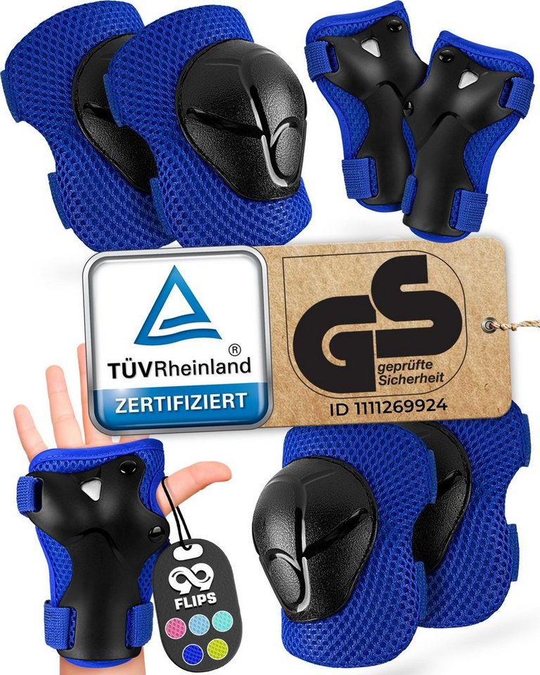 99FLIPS Protektoren-Set Schoner Inliner skates Kinder Set Skateboard Protektoren Schützer (Knieschoner Kinder Schutzausrüstung für Rollschuhe & Skateboard, 6-tlg., Knieschützer, Ellenbogen Schützer & Handschützer inkl. Tasche), Schlittschuhe Schoner Geschenke für Kinder 99FLIPS Protektoren-Set Schoner Inliner skates Kinder Set Skateboard Protektoren Schützer (Knieschoner Kinder Schutzausrüstung für Rollschuhe & Skateboard, 6-tlg., Knieschützer, Ellenbogen Schützer & Handschützer inkl. Tasche), Schlittschuhe Schoner Geschenke für Kinder von 99FLIPS
