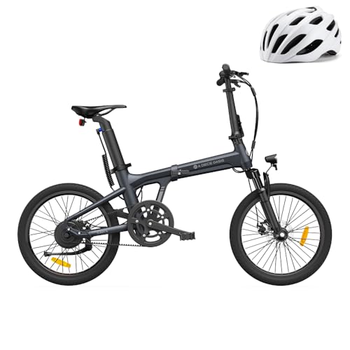 ADO E-Bike Air 20S E-Fahrrad Faltbar, klapprad Riemenantrieb,Citybike, 1 Gang, Hintermotor, Fingerabdruck-Schloss/Helm, ebike Damen/Herren,StVZO mit Handyhalter.Gray von A Dece Oasis