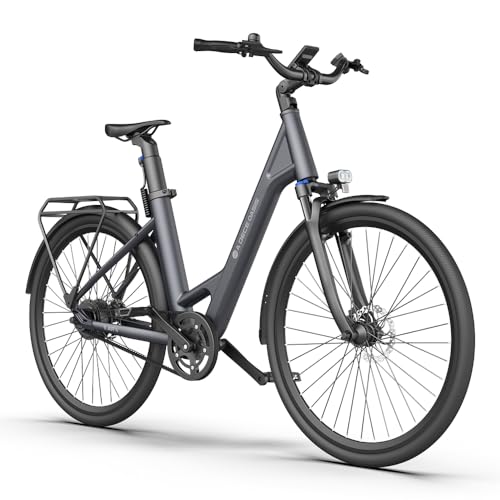 ADO E-Bike Air 28 Elektrofahrrad,Pedelec Riemenantrieb,28 Zoll, 1 Gang, Heckmotor, 345,00 Wh Akku, ebike Damen/Herren, 36V 250W Bürstenloser Motor,Grau von A Dece Oasis