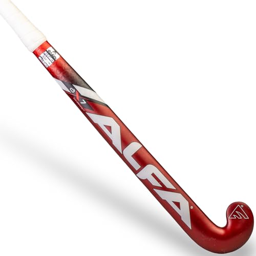 ALFA AX7 Hockey Stick |Red | 37.5" | 70% Carbon Composite | Unisex | Optimized Lightweight Design | Durable High-Performance Stick | Versatile for All Playing Styles| Comes with Stick Bag. ALFA AX7 Hockey Stick |Red | 37.5" | 70% Carbon Composite | Unisex | Optimized Lightweight Design | Durable High-Performance Stick | Versatile for All Playing Styles| Comes with Stick Bag. von A L F A