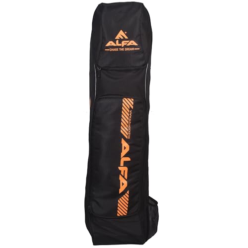 ALFA Cyclone Hockey Stick Cum KIT Bag |Black-Mango |Adjustable | Polyester | Durable and Ventilated | Dual Functionality | Spacious Compartments | Comfortable Padded Straps | Easy Access Design. ALFA Cyclone Hockey Stick Cum KIT Bag |Black-Mango |Adjustable | Polyester | Durable and Ventilated | Dual Functionality | Spacious Compartments | Comfortable Padded Straps | Easy Access Design. von A L F A