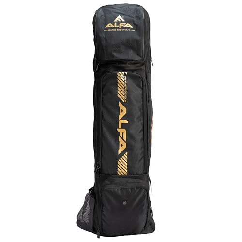 ALFA Jumbo Hockey Stick Cum Kit Bag | Black| Large | Polyester | Lightweight and Durable | Spacious Main Compartment | Ventilated Front Pockets | Top Accessories Pocket ALFA Jumbo Hockey Stick Cum Kit Bag | Black| Large | Polyester | Lightweight and Durable | Spacious Main Compartment | Ventilated Front Pockets | Top Accessories Pocket von A L F A