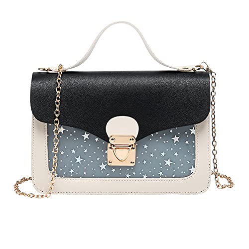 A-QMZL Mädchen Umhängetasche Klein Damen Schultertasche Handy Umhängetasche Handytaschen Geldbörse Handtaschen Mode Abnehmbare Kette Crossbody Bag für Damen Frauen Mädchen Kinder (Schwarz) von A-QMZL