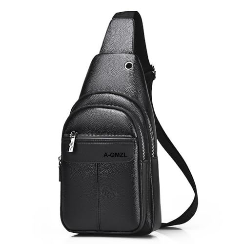A-QMZL Sling Bags Brusttasche Herren Crossbody Umhngetasche Kleine Schultertaschen Crossbody-Taschen PU-Leder Wasserdicht Casual Chest Taschen für Männer und Damen(Schwarz 2) A-QMZL Sling Bags Brusttasche Herren Crossbody Umhngetasche Kleine Schultertaschen Crossbody-Taschen PU-Leder Wasserdicht Casual Chest Taschen für Männer und Damen(Schwarz 2) von A-QMZL