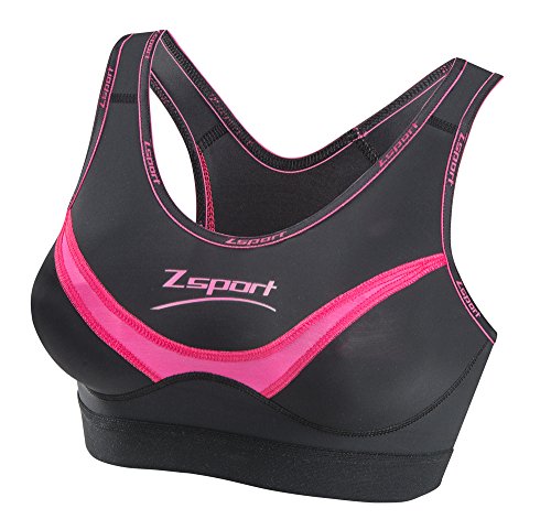 ZSport Soft Touch Damen Sport-BH 85 B schwarz/rosa von ZSPORT