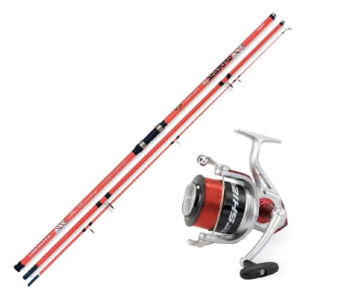 Brandungscombo Seabord 4,20m bis 250g Brandungsrute + SK12 Großfischrolle 70 Angelrolle mit Schnur Brandungscombo Seabord 4,20m bis 250g Brandungsrute + SK12 Großfischrolle 70 Angelrolle mit Schnur von A&M Angelsport