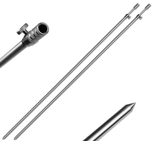 2 Stück Rutenhalter Bankstick Alu 60-100cm 9.5/6mm Chrome von A&N