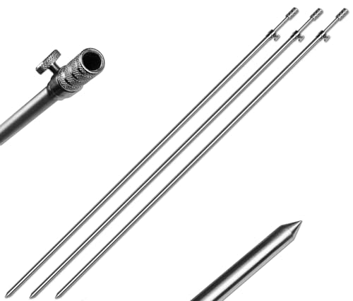 3 Stück Rutenhalter Bankstick Alu 45-75cm 9.5/6mm Chrome von A&N