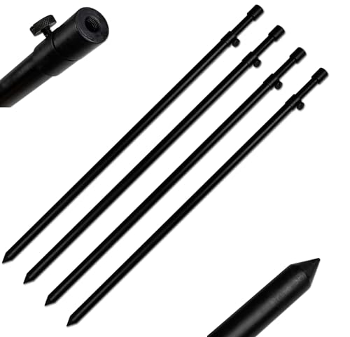4 Stück Rutenhalter Bankstick Alu 60-105cm 19/16mm schwarz 4 Stück Rutenhalter Bankstick Alu 60-105cm 19/16mm schwarz von A&N