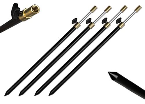 4er Set Rutenhalter Bankstick Alu 75-120cm 12/7mm schwarz von A&N