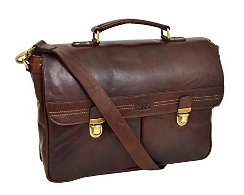 Aktentasche aus echtem Leder, für Herren, weich, für Business, Büro, Laptop, braun, M, Aktentasche Aktentasche aus echtem Leder, für Herren, weich, für Business, Büro, Laptop, braun, M, Aktentasche von A1 FASHION GOODS