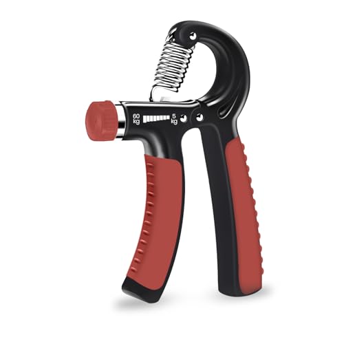 Grip Strengthener - 5-60kg Einstellbarer Handtrainer Unterarmtrainer mit E-Book für verbesserte Kraft & Grip Rehabilitation Exerciser für starke Hand Handgelenk Arm (1 Stück (Rot & Schwarz)) von A5 Fitness