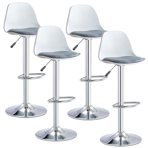 AAADRESSES Barhocker 4er Set, Theken HöHenverstellbar, Drehbare Barhocker, Mit PU Lederpolsterung, Verstellbare Drehbarhocker, Ergonomische RüCkenlehne, FüR KüCheninsel,G,4pcs von AAADRESSES