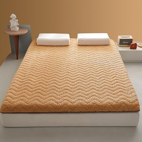 AAADRESSES Matratze Futon Bodenmatte GäStematratze Weiche Und Atmungsaktive Tatami Matte Japanische Bodenmatratze Mit Atmungsaktiver Unterseite FüR Zuhause Camping Studentenwohnheim,Camel,90 * 200cm von AAADRESSES