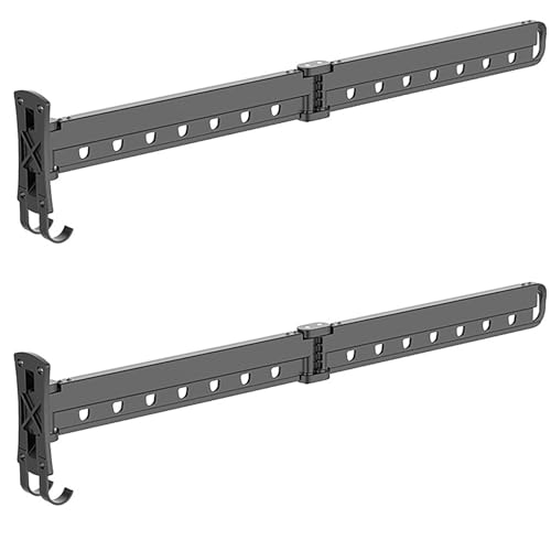 AAADRESSES Zusammenklappbarer WäSchestäNder, An Der Wand Montierter KleiderstäNder, WäSchestäNder Stangen, Platzsparend, FüR WäSche, Balkon, Badezimmer, AußEnbereich,Double Rod,2Pcs von AAADRESSES